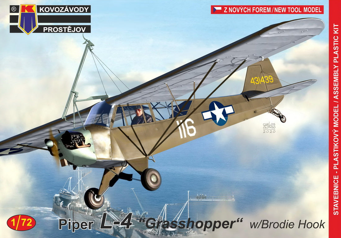 Kovozavody Prostejov 1/72 Piper L-4 Grasshopper with Brodie Hook KPM72191