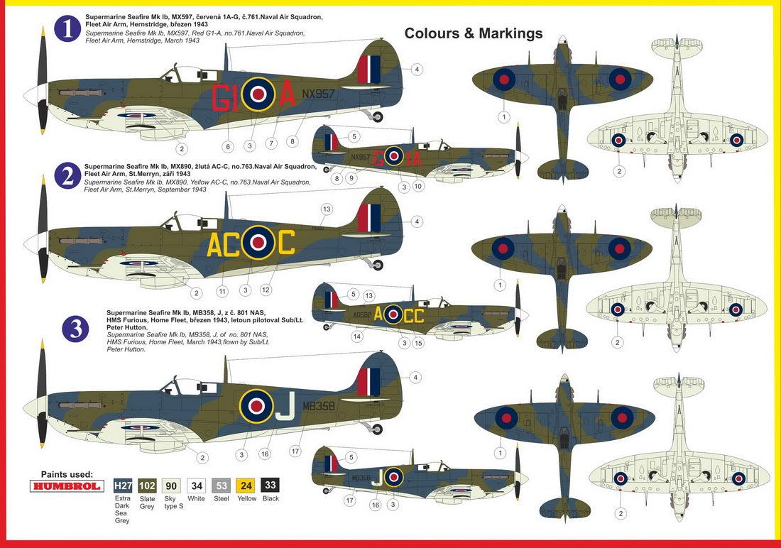 Kovozavody Prostejov 1/72 Supermarine Seafire Mk.IB KPM0238