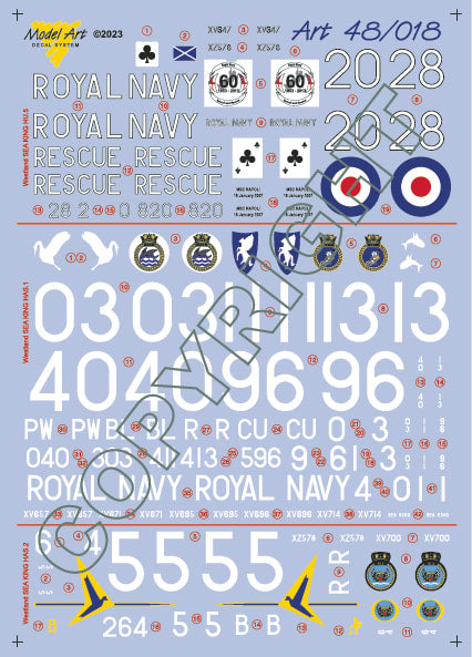 Model Art Decals for 1/48 Westland Sea King (HAS.1/HAS.2/HU.5) MA4818