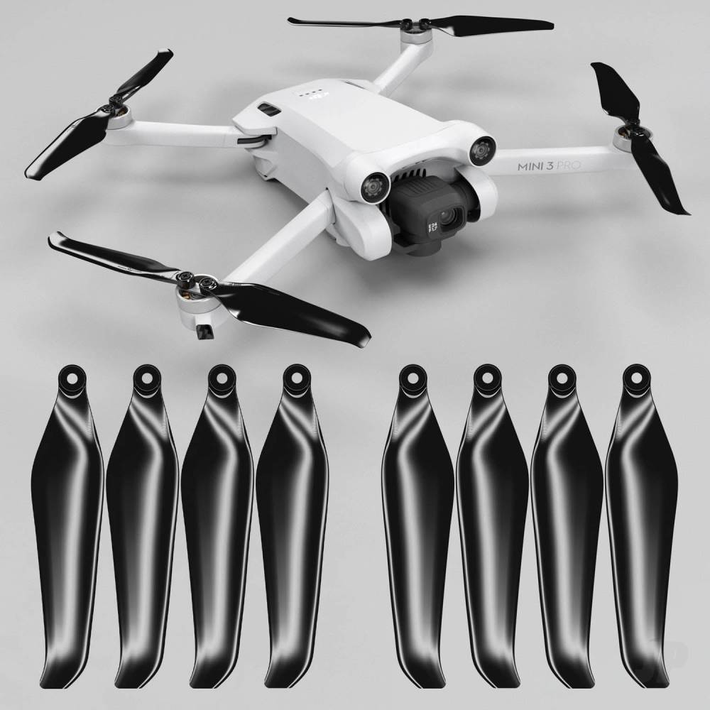 DJI Mini 3 Pro/4 Pro STEALTH Upgrade Propellers - x4 Black