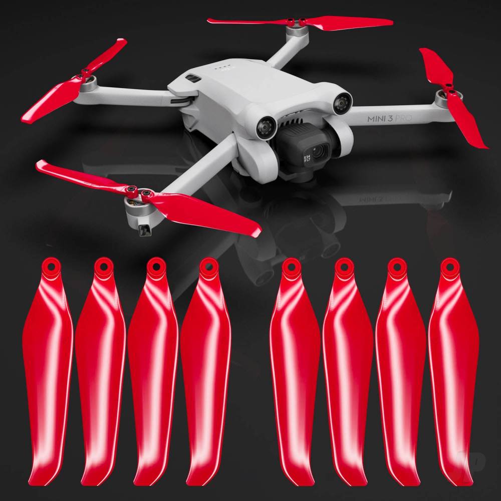 DJI Mini 3 Pro/4 Pro STEALTH Upgrade Propellers - x4 Red