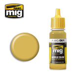 Ammo Mig Jimenez Acrylic 17ml Paint Warm Sand Yellow MIG061