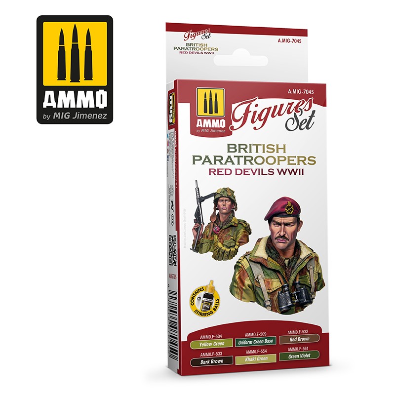 Ammo BRITISH PARATROOPERS RED DEVILS FIGURE SET of 6 paints