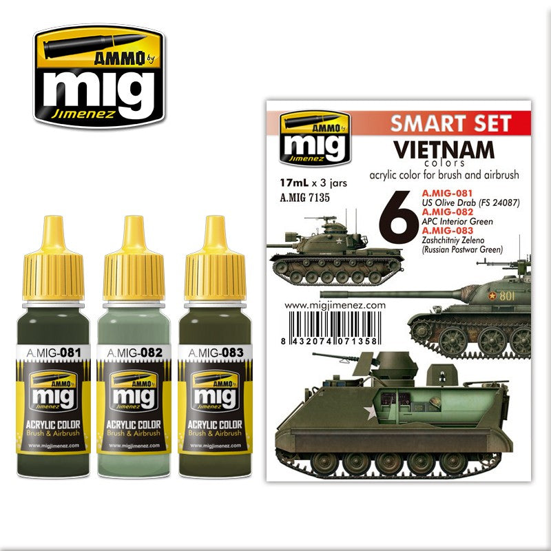 MIG7135 VIETNAM COLOURS ACRYLIC PAINT SET