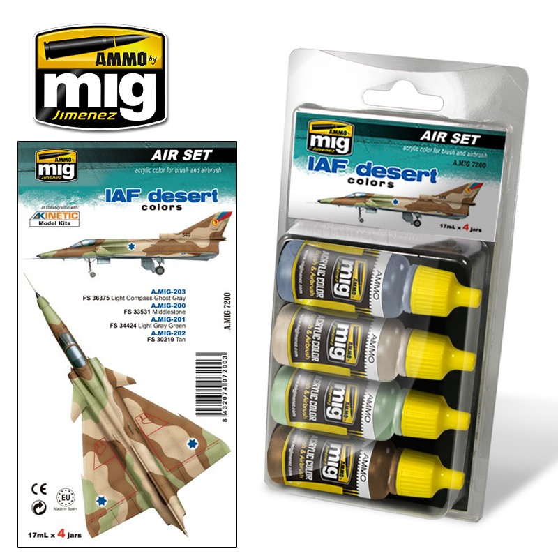 MIG7200 IAF DESERT COLOURS PAINT SET (Pack of 4)