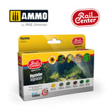 Ammo by Mig Jimenez Rail Center Vegetation Paint Set MIGR1021