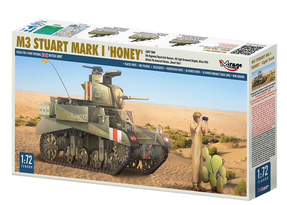 Mirage Hobby 1/72 M3 Stuart Mark I Honey Kit 720006