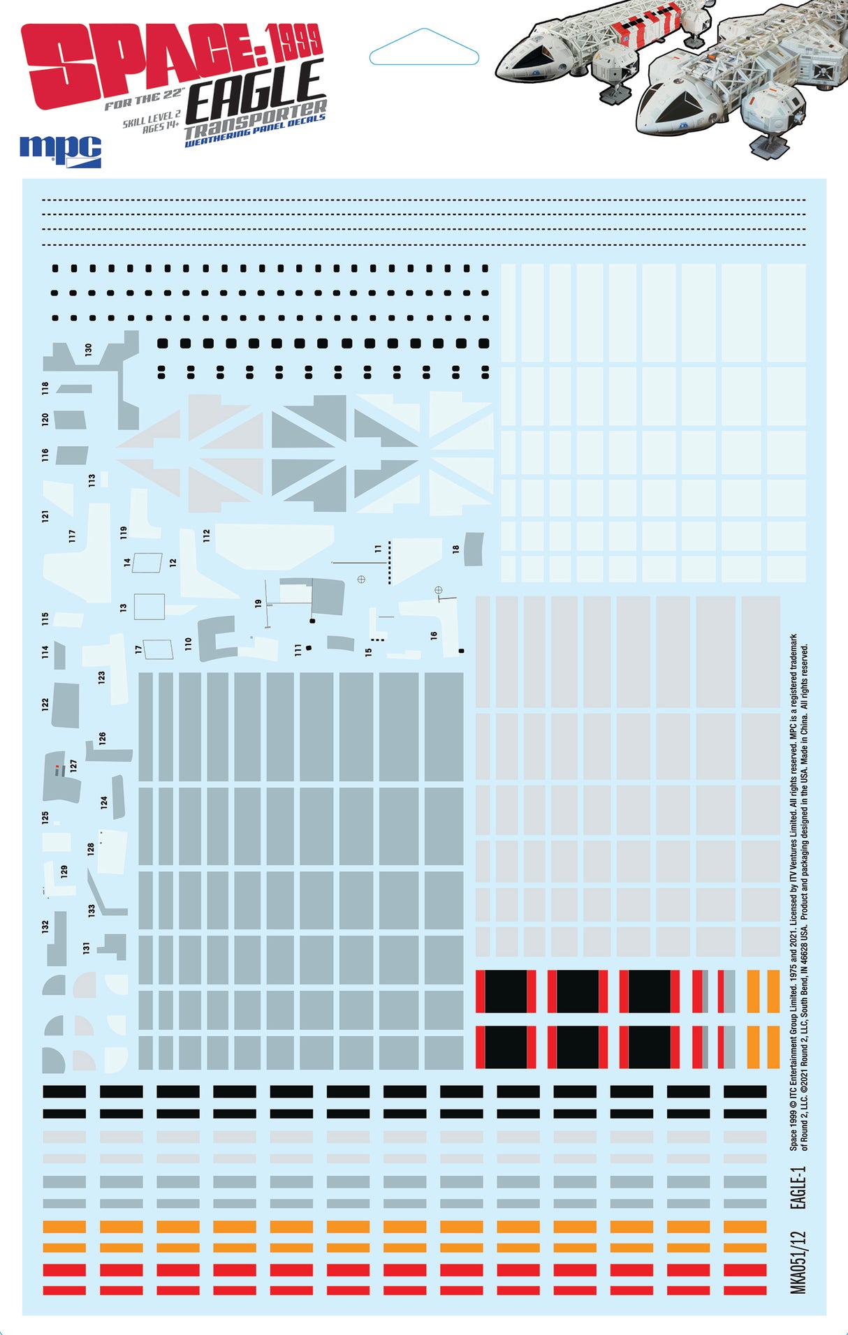 MPC Model Kits - SPACE:1999 Eagle Transporter Paneling Decals