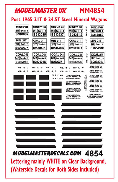 MM4854 24½T & 21T Mineral Wagons unfitted  with end door str