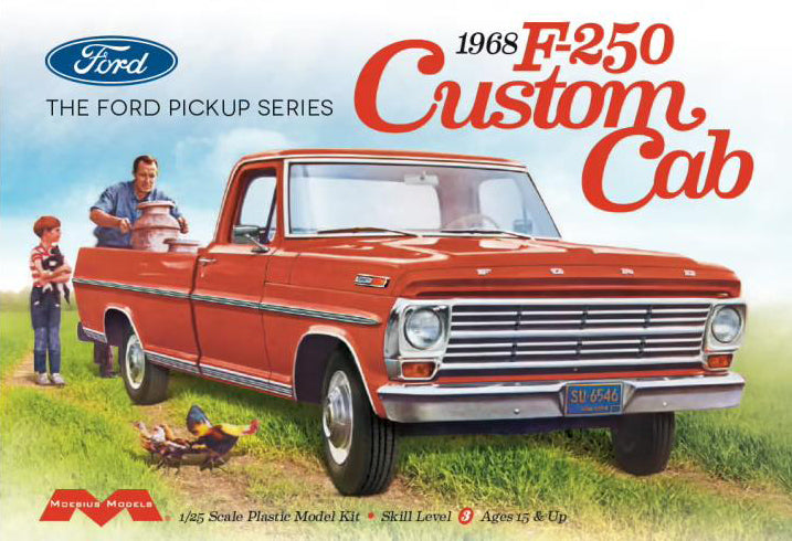 Moebius Models Model Kits - 1:25 1968 Ford F-250 Custom Cab Pickup Kit