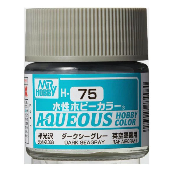 Mr Hobby Aqueous H075 Dark Sea Gray UK Semi Gloss 10ml