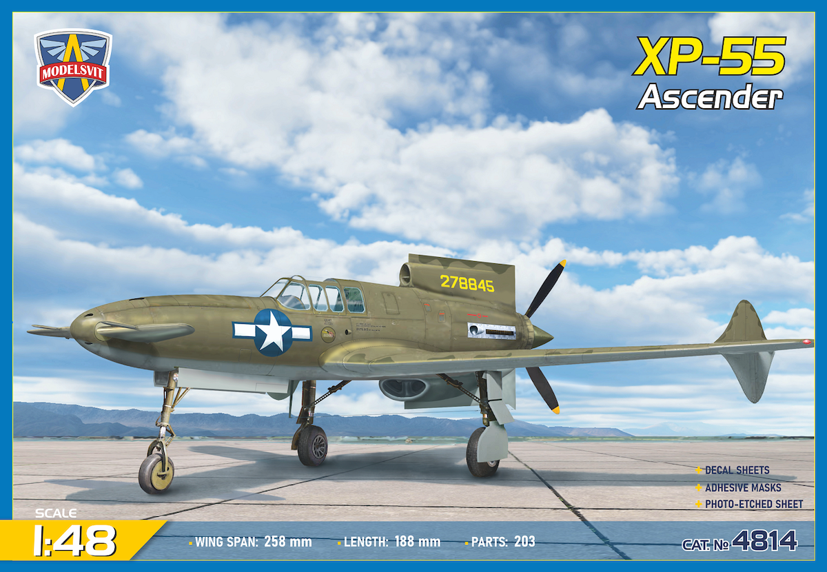 Modelsvit 1/48 Curtiss XP-55 Ascender (1st prototype) Kit 4814