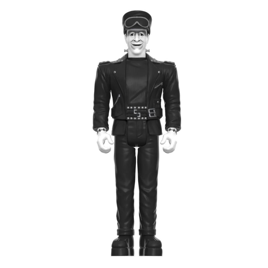 Super7 Licensed Collectables - The Munsters W3 - Biker Herman (Grey Scale) ReAction Figure