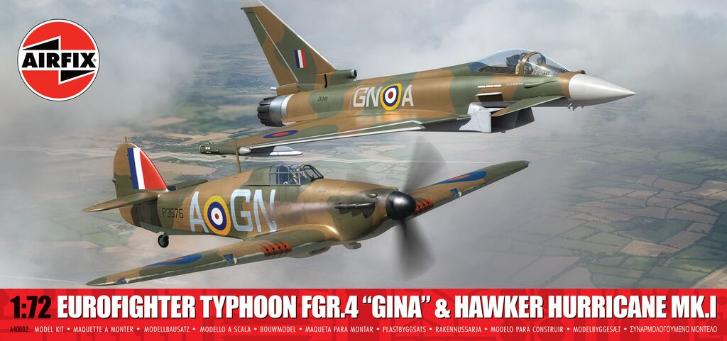 Airfix Twin Pack - Eurofighter Typhoon FGR.4 (GINA) + Hawker Hurricane Mk.I 1:72 Scale