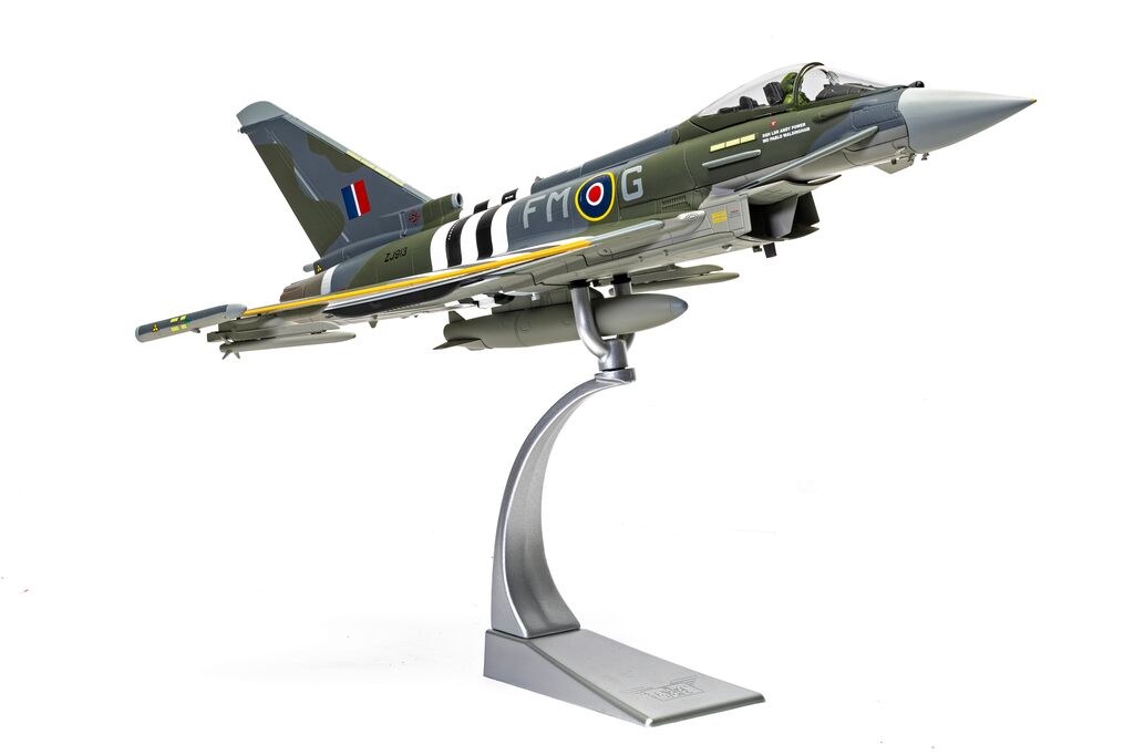Corgi Eurofighter Typhoon FGR4 ZJ913 FM-G Moggy Flt Lt David Turbo Turnbull RAF No.29 Sqn Coningsby June 6th 2024 2024 D-Day Anniversary Display Scheme 1:48 AA29004