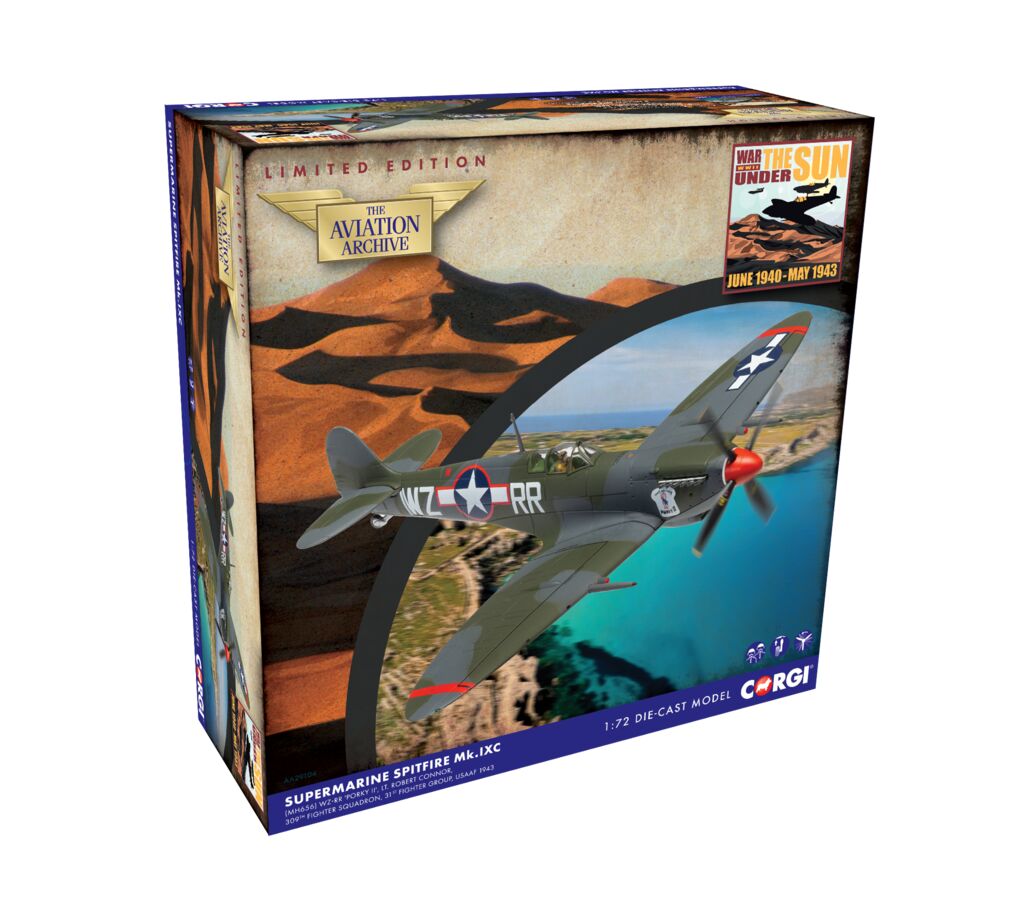 Corgi Supermarine Spitfire Mk.IXc (MH656) WZ-RR Porky II Lt. Robert Connor 309th Fighter Squadron 31st Fighter Group USAAF Mediterranean Theatre 1943 1:72 AA29104