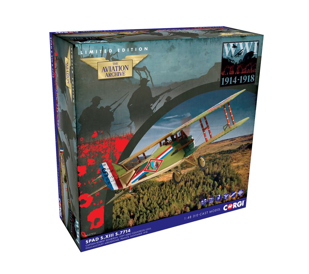 Corgi SPAD S.XIII S.7714 Captain Robert Soubiran O.C 103rd Aero Squadron USAS France November 1918 1:72 AA37910