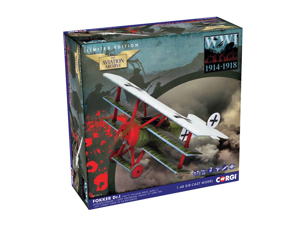 Corgi Fokker DR1 Triplane Ltn Hans Weiss 1:48 AA38312