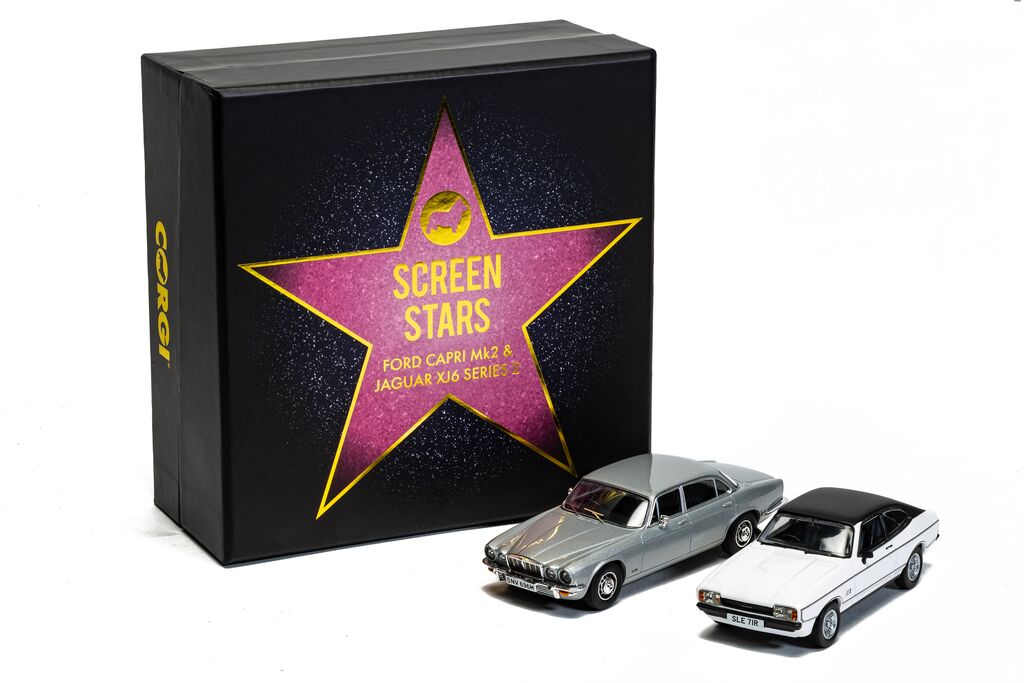 Corgi Screen Stars - Ford Capri Mk2 2.0S Diamond White Jaguar XJ6 Series 2 Silver 1:43  CC91992
