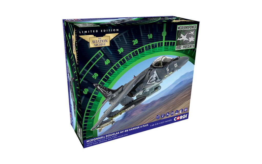 Corgi McDonnell Douglas AV-8B+ Harrier II - 165001/01 - VMA-214 Black Sheep 1:48 AA29303