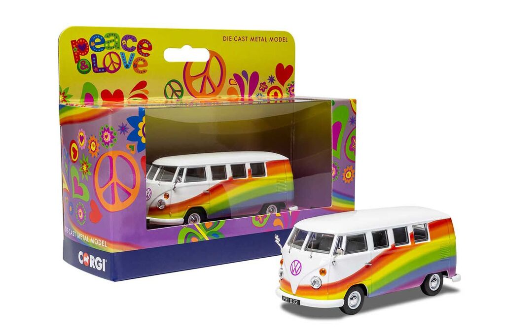 Corgi Volkswagen Campervan - Peace Love and Rainbows 1:43 CC02739