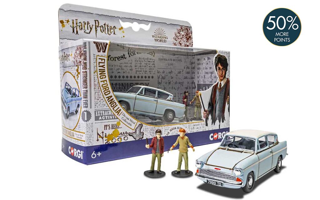 Corgi Harry Potter -  Enchanted Ford Anglia w/Harry and Ron figures 1:43 CC99725