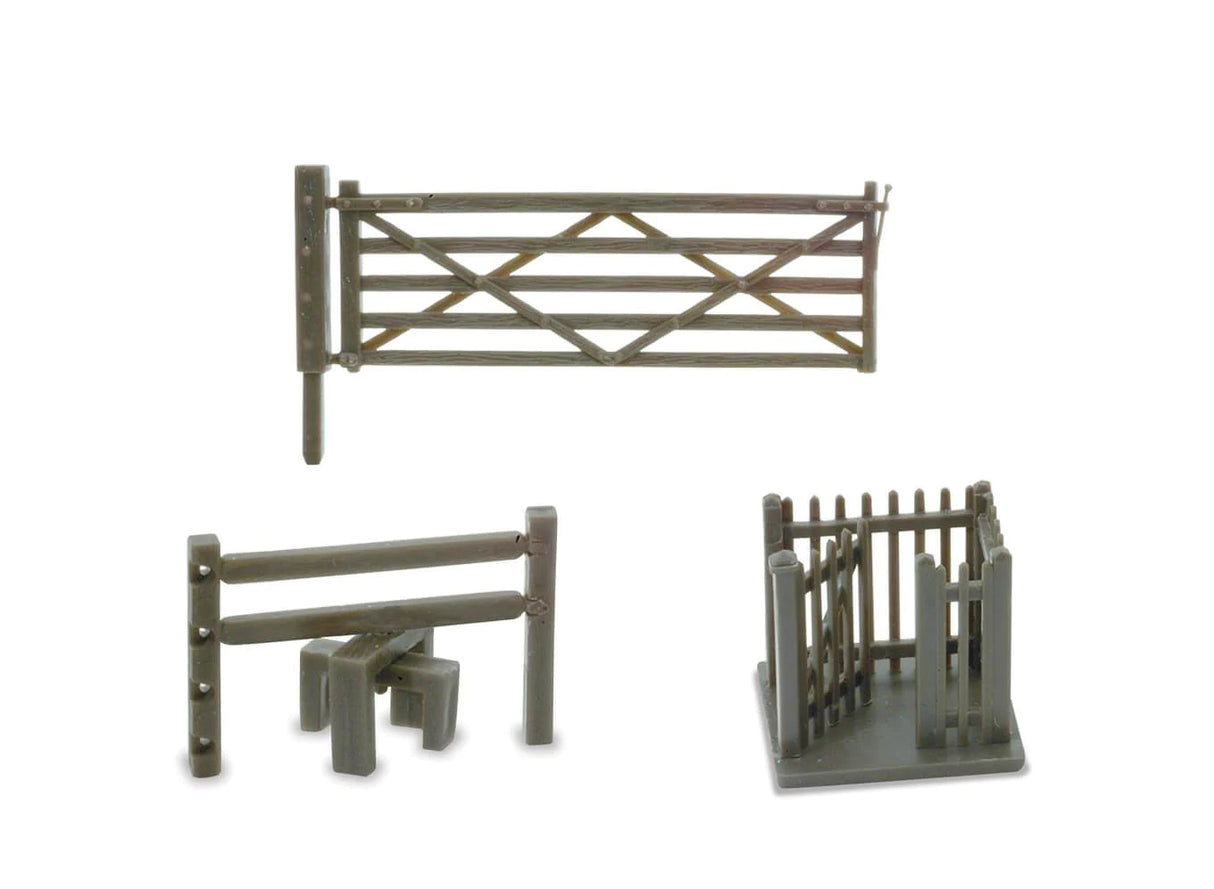 Peco  NB-46 3 Field Gates 3 Stiles and 1 Wicket Gate N Gauge