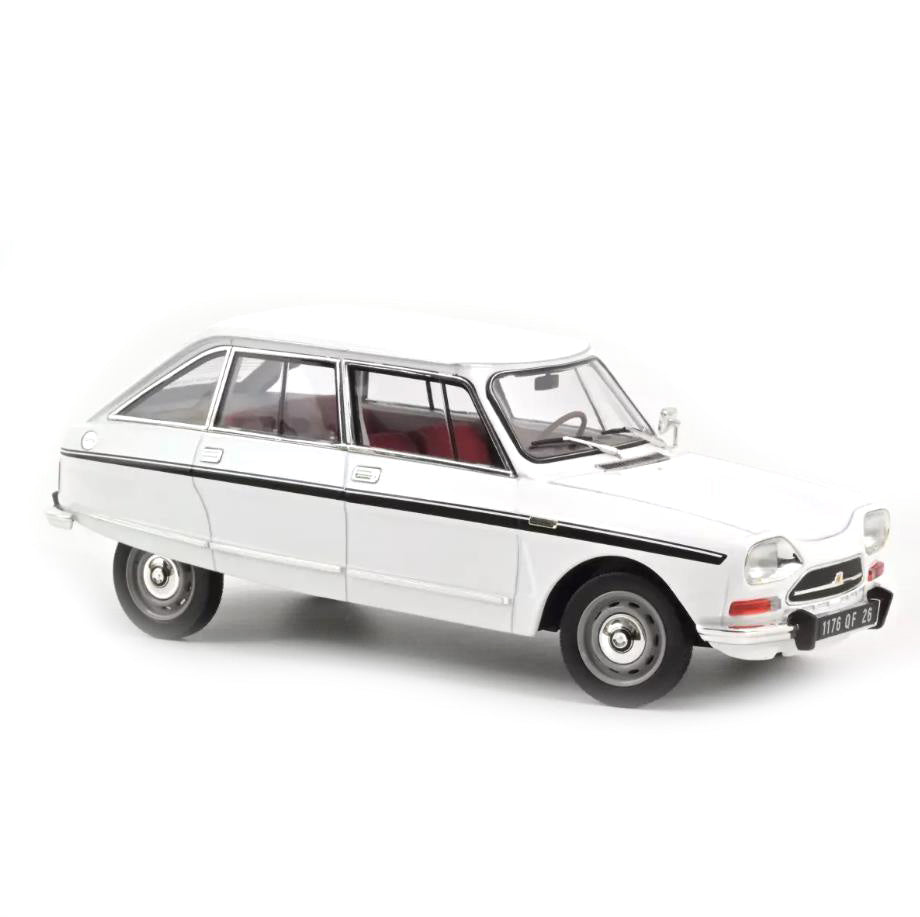 Norev Die Cast Collectables - 1:18 1974 Citroen Ami Super - Meije White