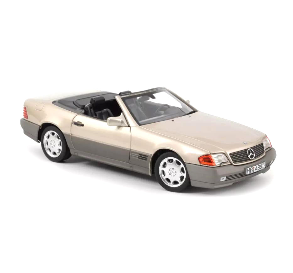 Norev Die Cast Collectables - 1:18 1989 Mercedes-Benz 500 SL - Smoke Silver Metallic