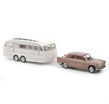 Norev Die Cast Collectables - 1:18 1965 Peugeot 404 - Brown Metallic with Caravan Henon