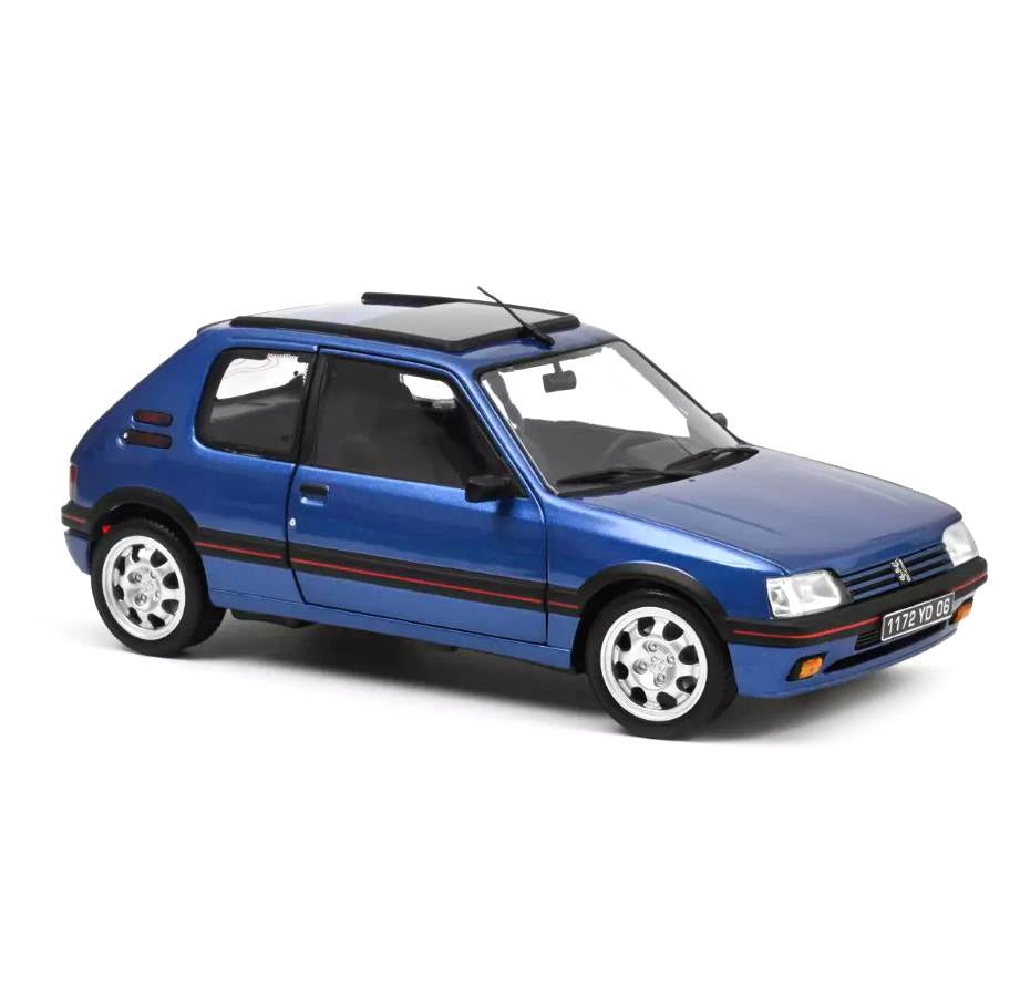 Norev Die Cast Collectables - 1:18 1992 Peugeot 205 GTi 1.9 with windowroof - Miami Blue