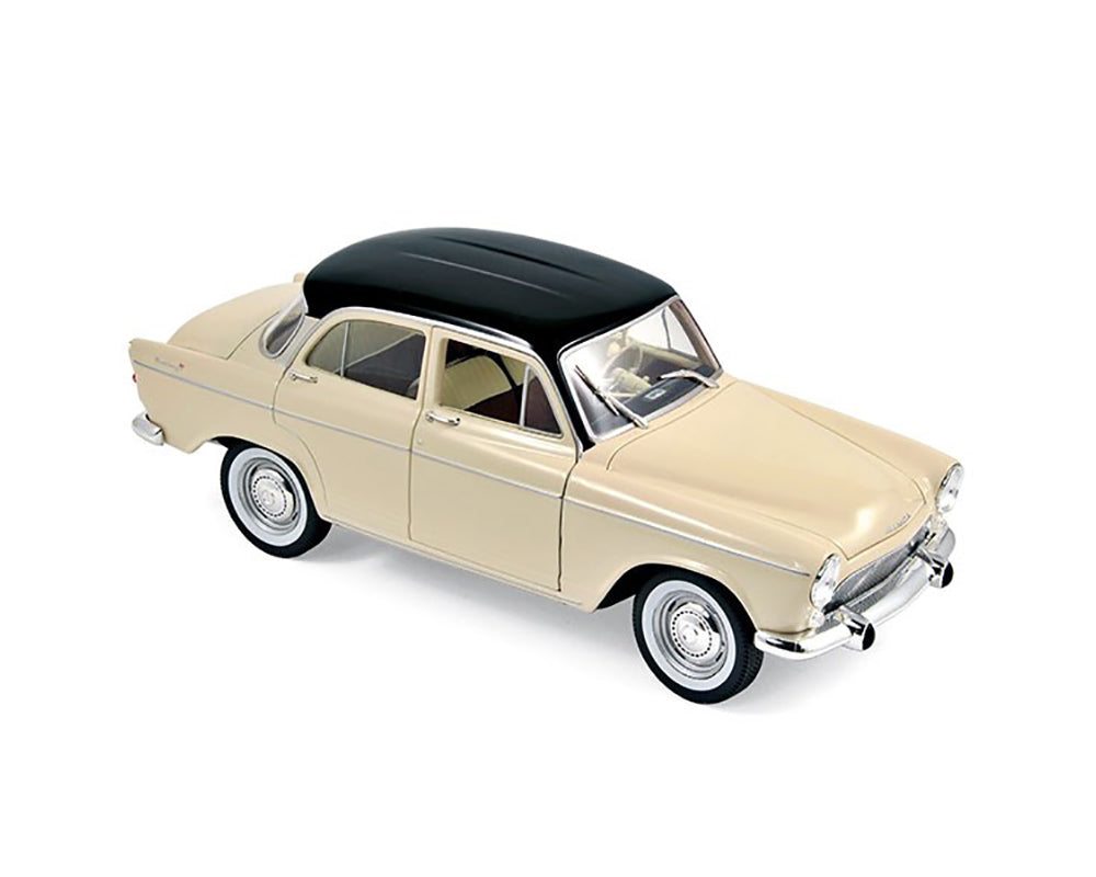 Norev Die Cast Collectables - 1:18 1961 Simca Aronde Montlhery - Ivory and Black