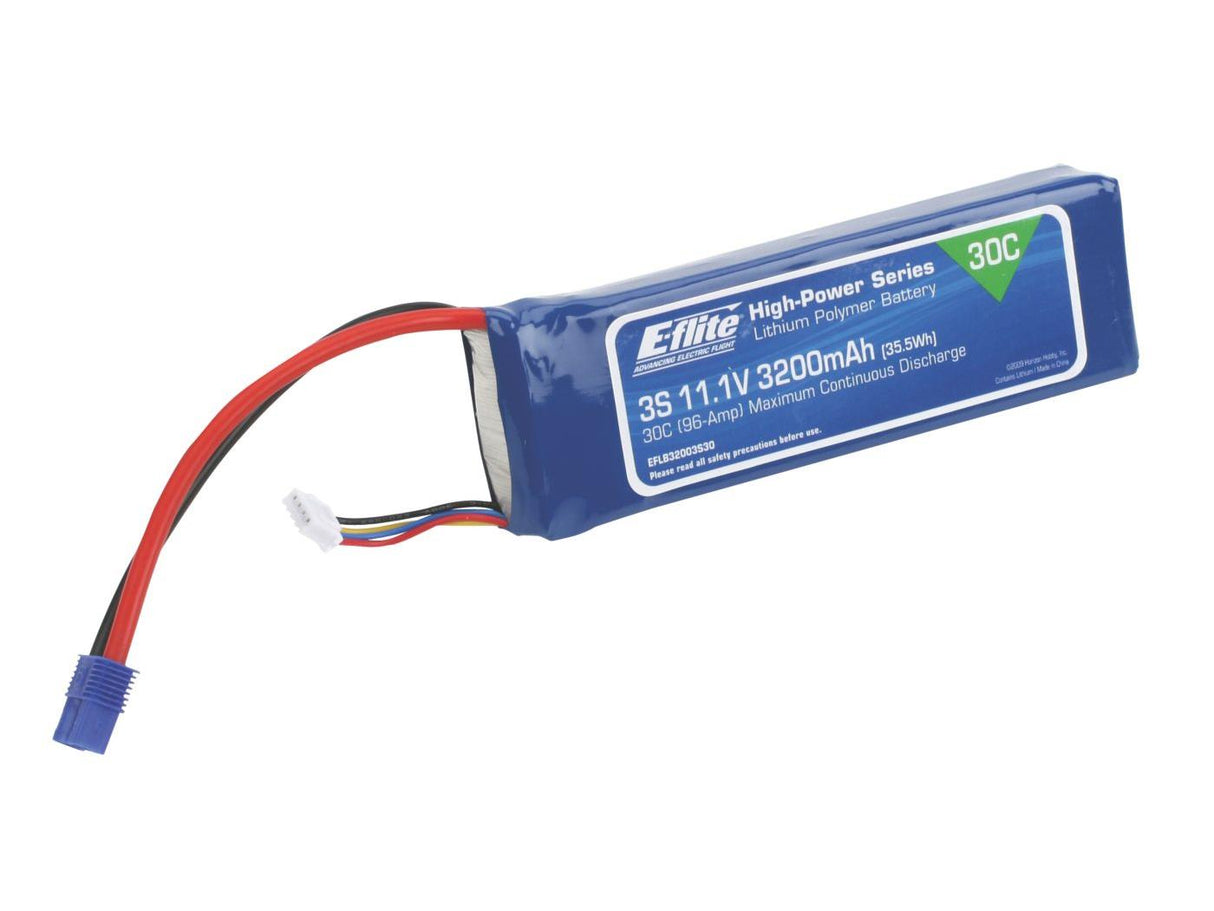 3200mAh 3S 11.1V 30C LiPo 12AWG EC3
