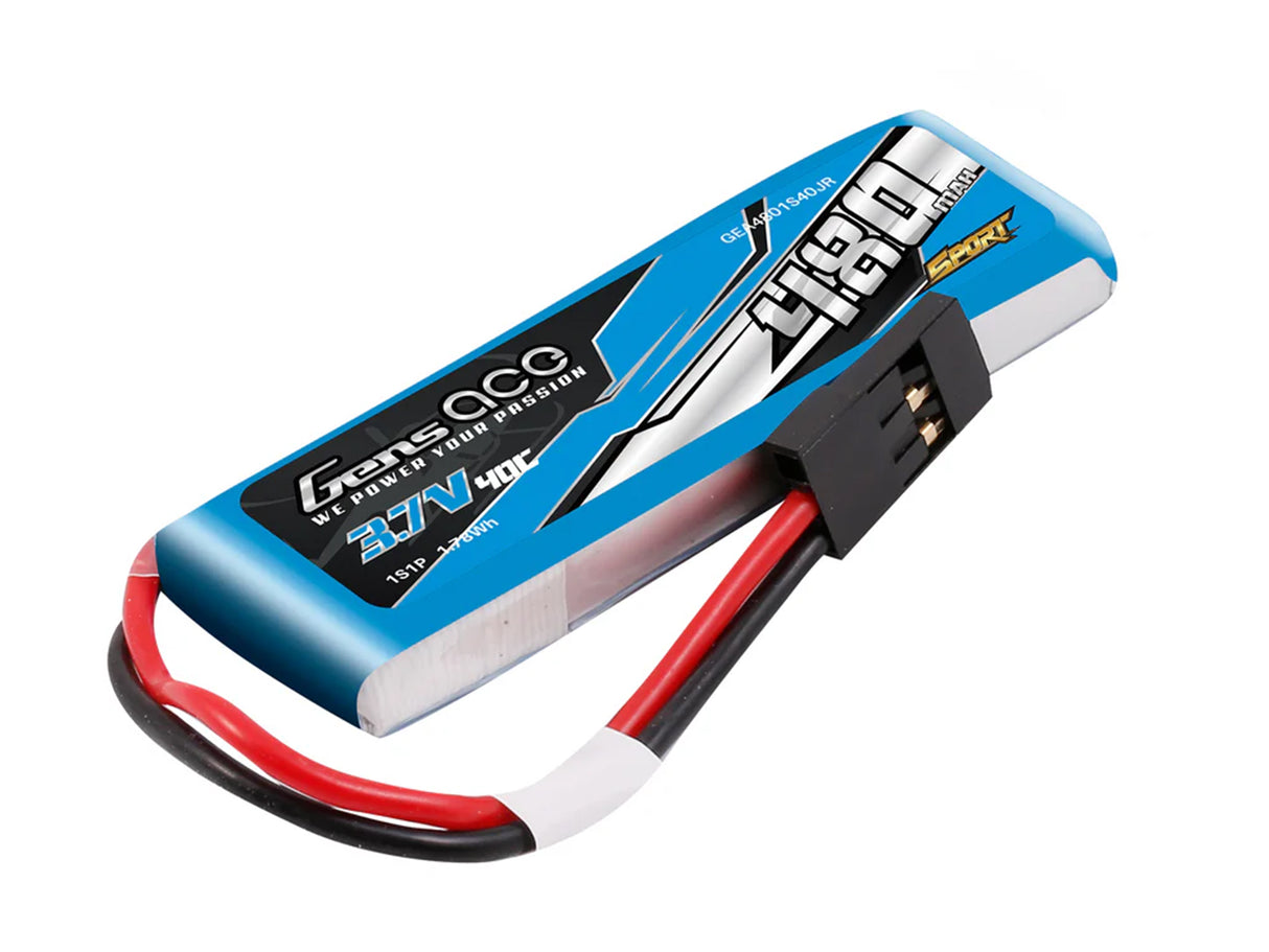 GENSACE Li-Po Sport 1S 3.7V 480mAh 40C with JR