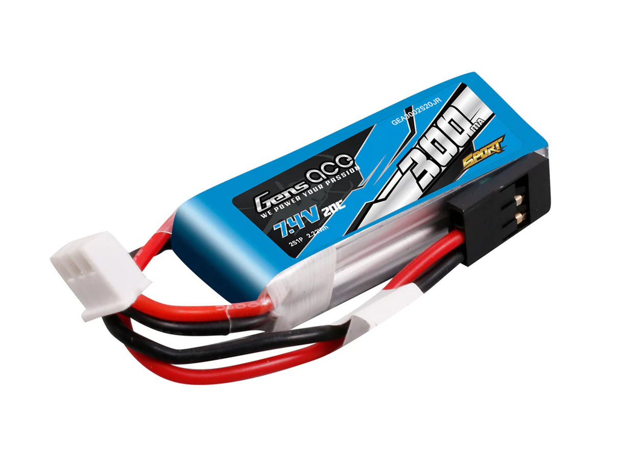 GENSACE Li-Po Sport 2S 7.4V 300mAh 20C with JR