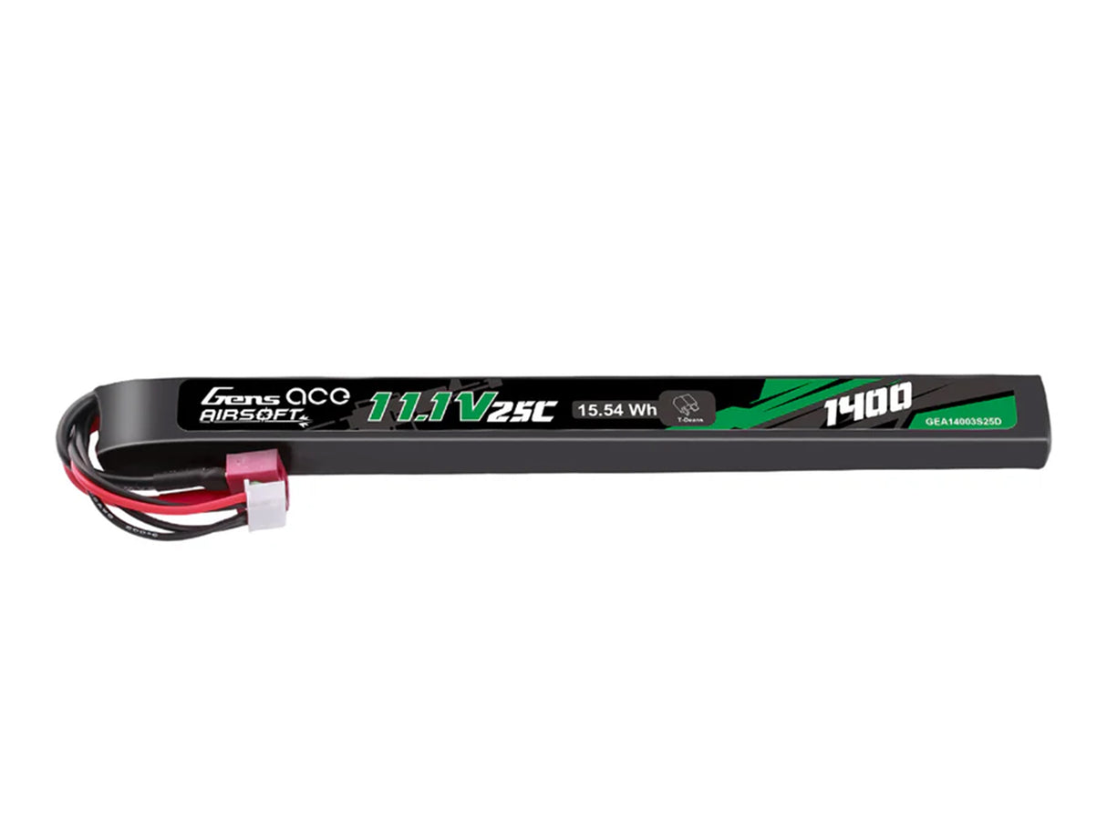 GENSACE Airsoft 3S 1400mAh 25C with Deans (AK47 Long Stick)