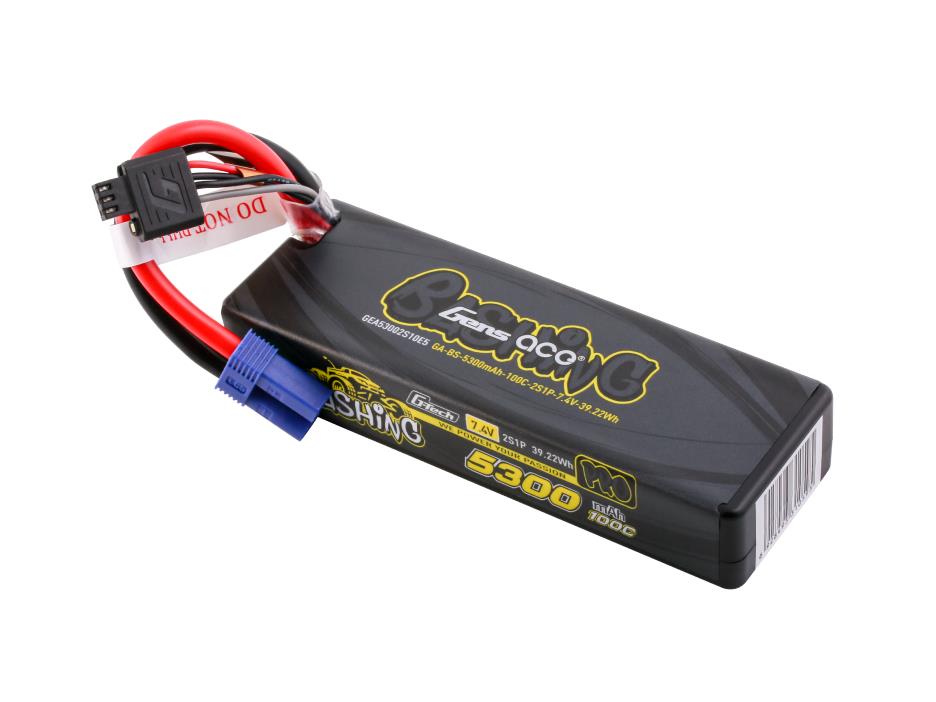 Gens Ace Li-Po Car G-Tech 2S 7.4V 5300mAh 100C Bashing w/EC5 (Promoto)