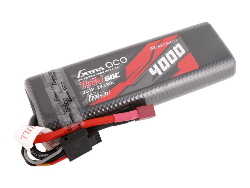 Gens Ace Li-Po G-Tech Car Hard Case 2S 7.4V 4000mAh 60C Bashing with