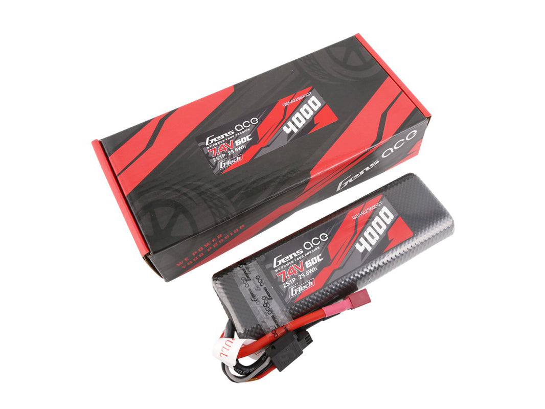 Gens Ace Li-Po G-Tech Car Hard Case 2S 7.4V 4000mAh 60C Bashing with