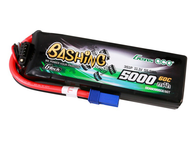 Gens Aced  Li-Po Car G-Tech 3S 11.1V 5000mAh 60C Bashing with EC5