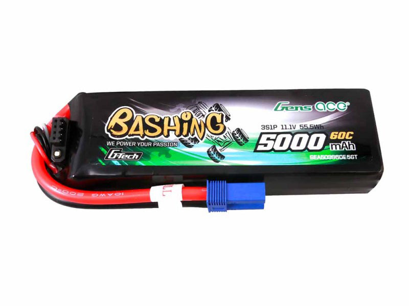 Gens Aced  Li-Po Car G-Tech 3S 11.1V 5000mAh 60C Bashing with EC5