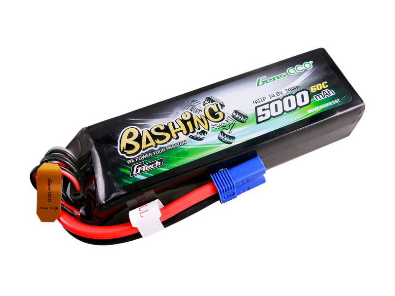 Gens Ace Li-Po Car G-Tech 4S 14.8V 5000mAh 60C Bashing with EC5