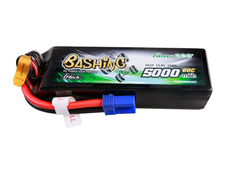 Gens Ace Li-Po Car G-Tech 4S 14.8V 5000mAh 60C Bashing with EC5