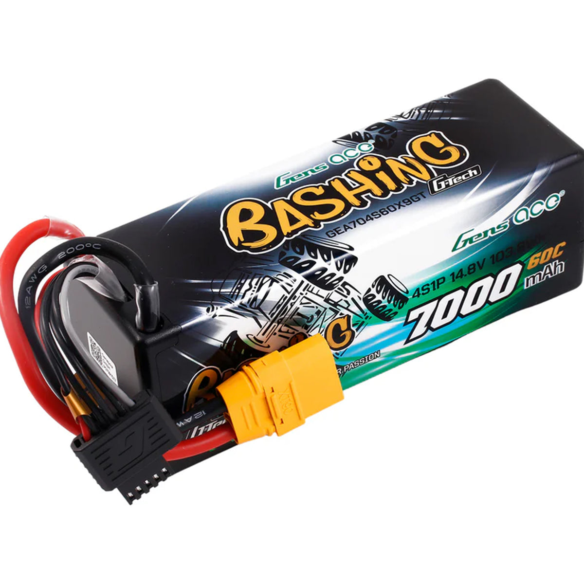 GENSACE Li-Po G-Tech Car Hard Case 4S 14.8V 7000mAh 60C with XT90 ...