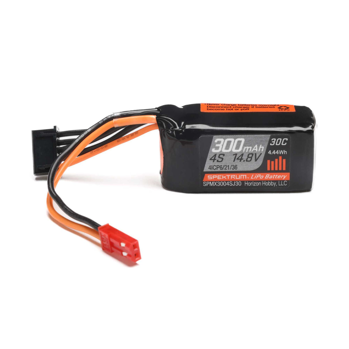 Spektrum 4S 14.8V 300mAh 30C LiPo Battery JST connector