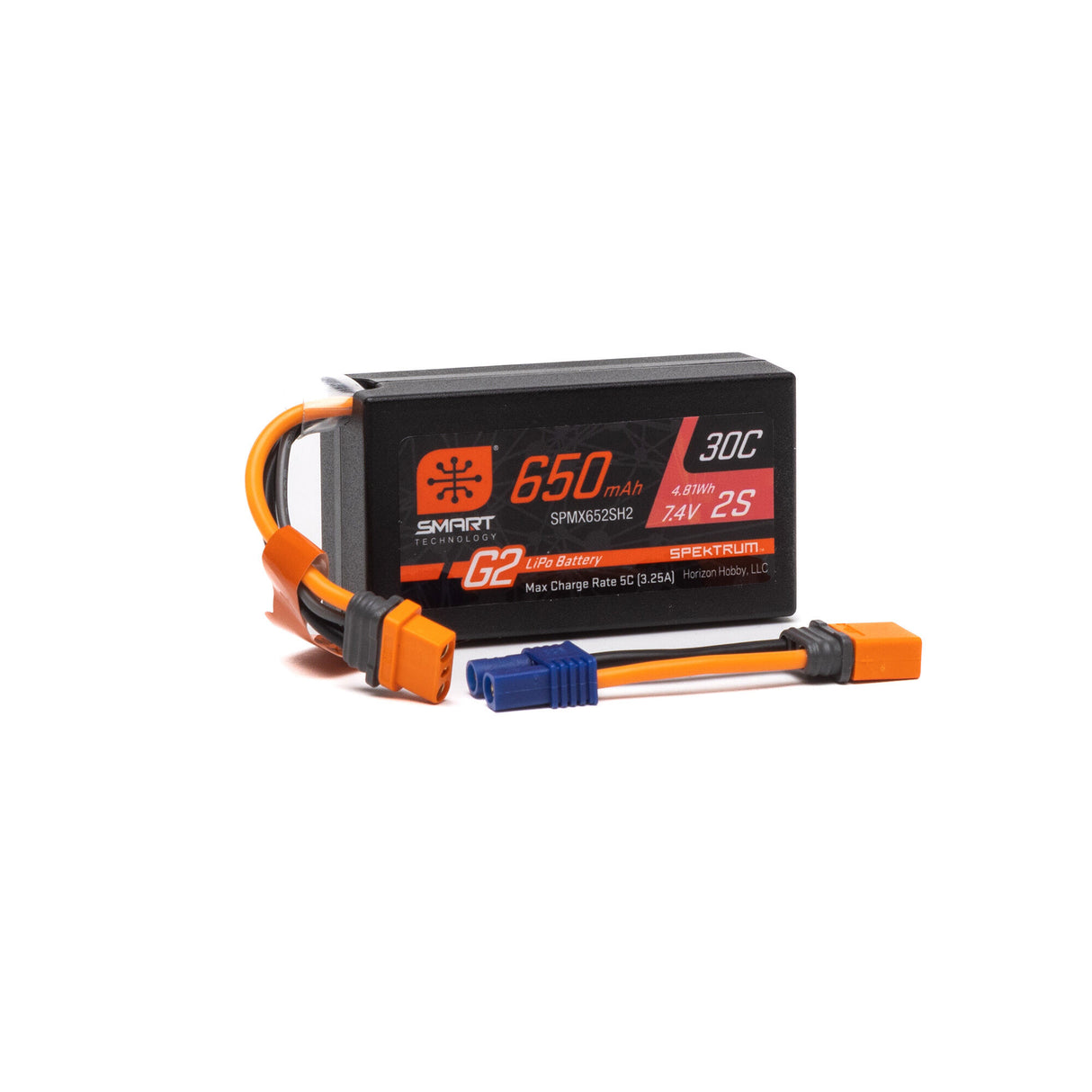 Spektrum 7.4V 650mAh 2S Smart G2 30C LiPo: IC2