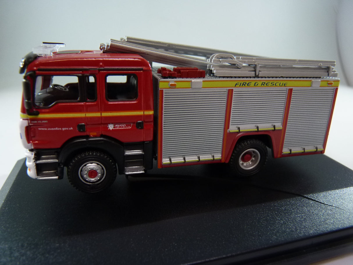 Fire Brigade Models Diecast Avon Fire & Rescue MAN Pump Ladder - 1:76 Scale