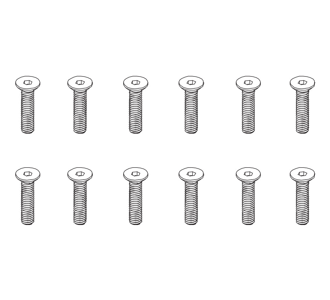 PD RACING Flat Head Hex Screw HM4*18 12pcs