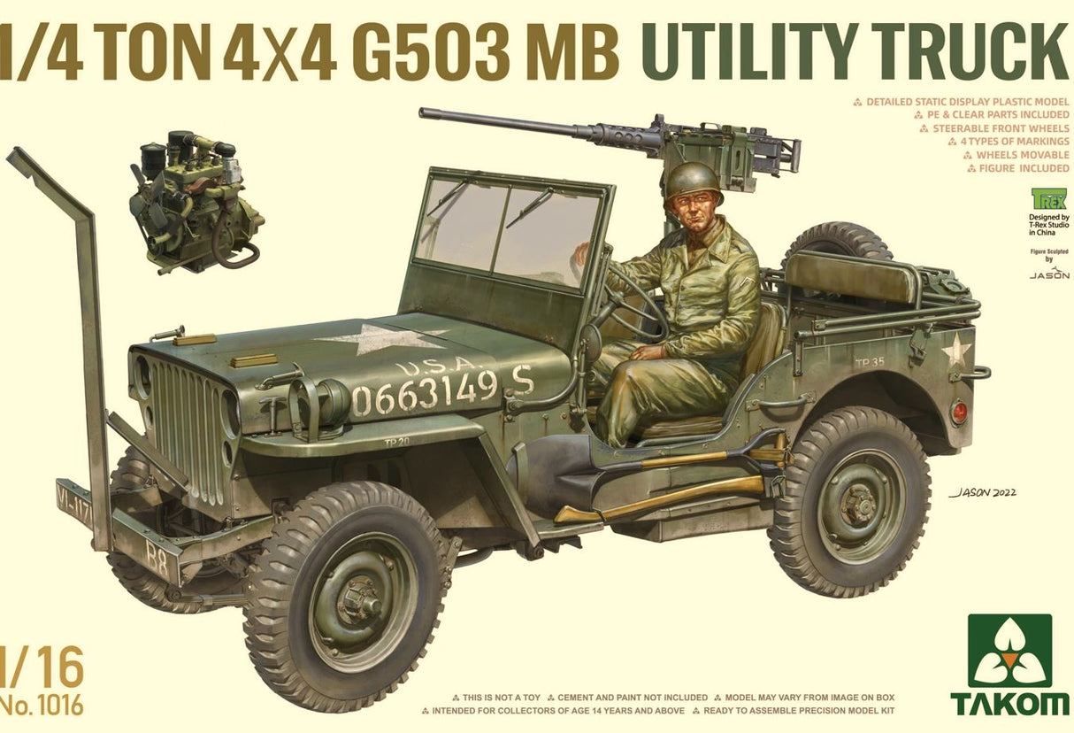 Takom 1/16 1/4 Ton 4x4 G503 MB Utility Trtuck Kit 1016