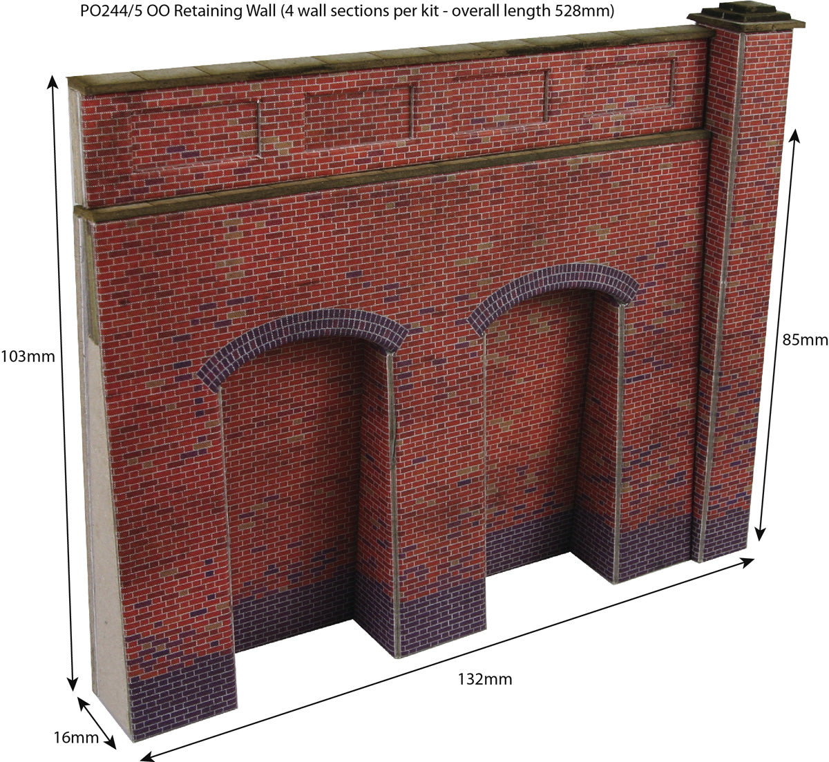 Metcalfe 1:76 00/H0 Scale Retaining Wall in Red Brick PO244